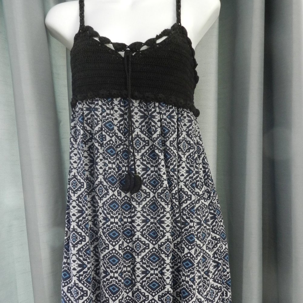 Crochet top boho mini dress by Trendy Collection